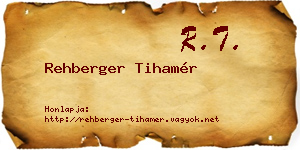 Rehberger Tihamér névjegykártya